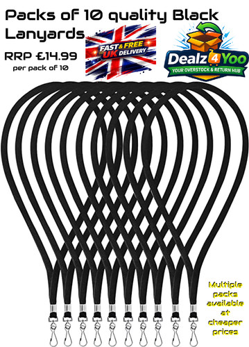 10x black lanyard neck - 10x, strap